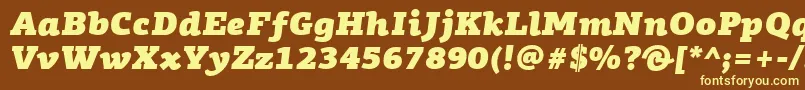Lisätietoja PfagoraslabproUltrablackitalic-fontista PfagoraslabproUltrablackitalic-fontti – keltaiset fontit ruskealla taustalla
