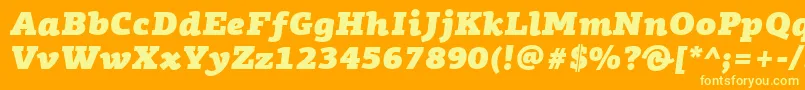 PfagoraslabproUltrablackitalic Font – Yellow Fonts on Orange Background