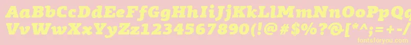 PfagoraslabproUltrablackitalicフォントについての詳細 フォントPfagoraslabproUltrablackitalic – 黄色のフォント、ピンクの背景