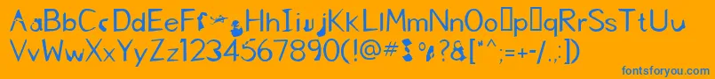 FkrNicelifeMedium Font – Blue Fonts on Orange Background