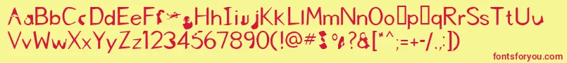 FkrNicelifeMedium Font – Red Fonts on Yellow Background