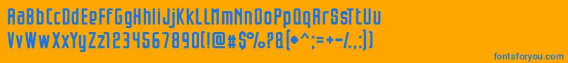Opeln2001Szeroki Font – Blue Fonts on Orange Background