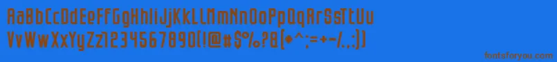 Opeln2001Szeroki Font – Brown Fonts on Blue Background