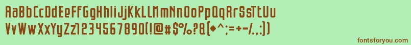 Opeln2001Szeroki Font – Brown Fonts on Green Background