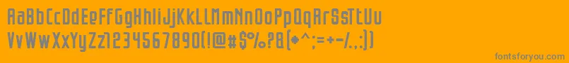 Opeln2001Szeroki Font – Gray Fonts on Orange Background