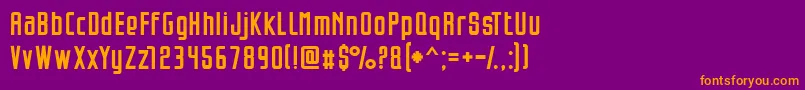 Opeln2001Szeroki Font – Orange Fonts on Purple Background