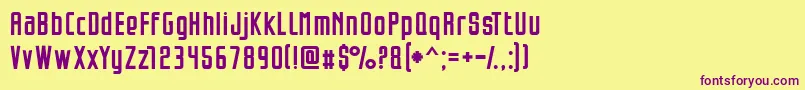 Opeln2001Szeroki Font – Purple Fonts on Yellow Background
