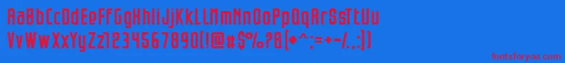 Шрифт Opeln2001Szeroki – красные шрифты на синем фоне