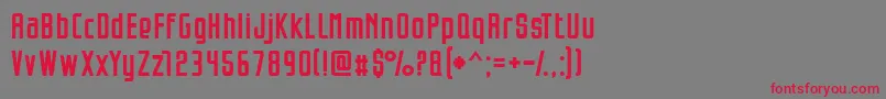 Opeln2001Szeroki Font – Red Fonts on Gray Background