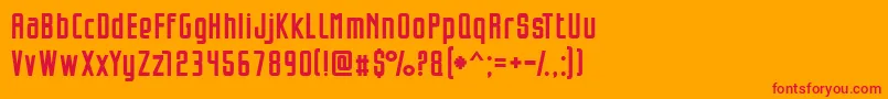 Opeln2001Szeroki Font – Red Fonts on Orange Background