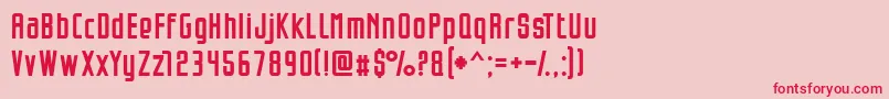 Opeln2001Szeroki Font – Red Fonts on Pink Background