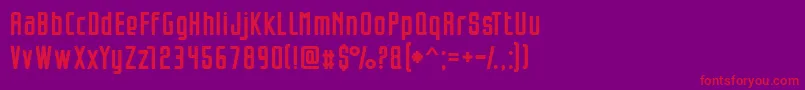 Шрифт Opeln2001Szeroki – красные шрифты на фиолетовом фоне