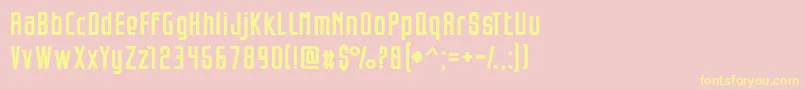 Opeln2001Szeroki Font – Yellow Fonts on Pink Background