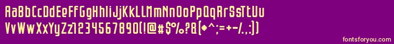 Opeln2001Szeroki Font – Yellow Fonts on Purple Background