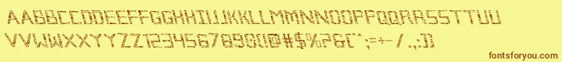 Brokencyborgleft Font – Brown Fonts on Yellow Background