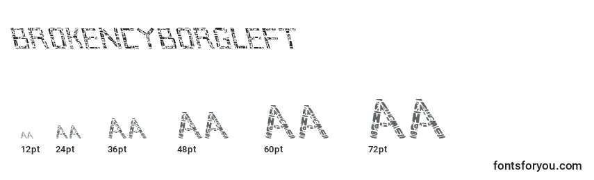 Brokencyborgleft Font Sizes