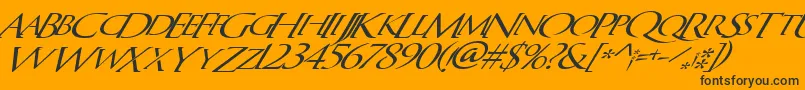 QuagentItalic-Schriftart – Schwarze Schriften auf orangefarbenem Hintergrund