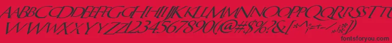 QuagentItalic Font – Black Fonts on Red Background