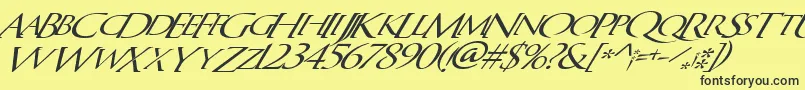 QuagentItalic Font – Black Fonts on Yellow Background