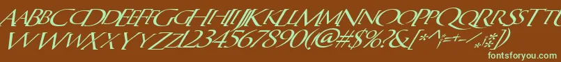 Шрифт QuagentItalic – зелёные шрифты на коричневом фоне