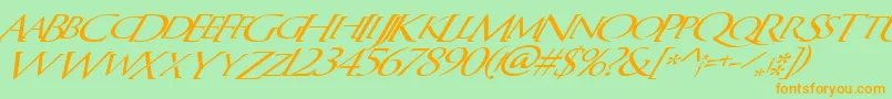 QuagentItalic Font – Orange Fonts on Green Background