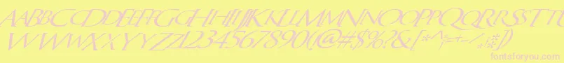 QuagentItalic-Schriftart – Rosa Schriften auf gelbem Hintergrund