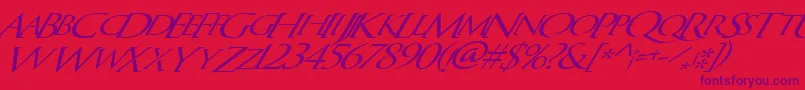 Шрифт QuagentItalic – фиолетовые шрифты на красном фоне