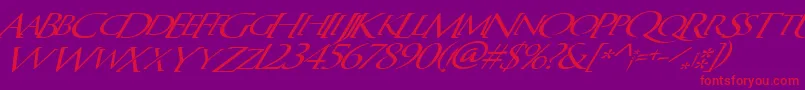 Шрифт QuagentItalic – красные шрифты на фиолетовом фоне