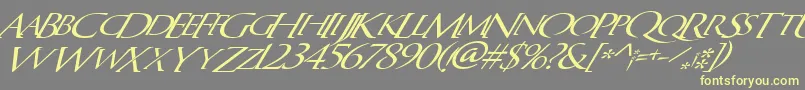 QuagentItalic Font – Yellow Fonts on Gray Background