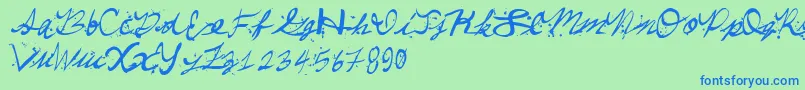 Comeparty Font – Blue Fonts on Green Background