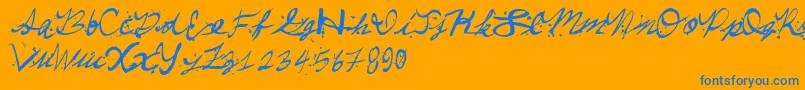 Comeparty Font – Blue Fonts on Orange Background