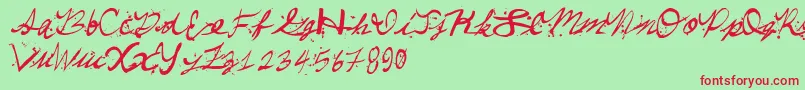 Comeparty Font – Red Fonts on Green Background