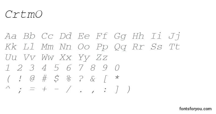 Schriftart CrtmO – Alphabet, Zahlen, spezielle Symbole