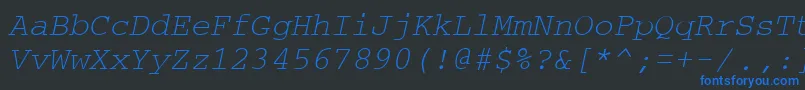 フォントCrtmO – 黒い背景に青い文字