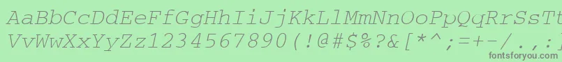 フォントCrtmO – 緑の背景に灰色の文字