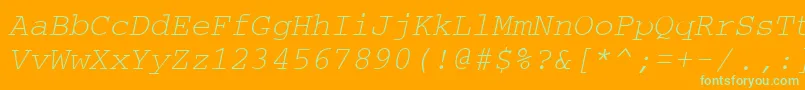 CrtmO-Schriftart – Grüne Schriften auf orangefarbenem Hintergrund