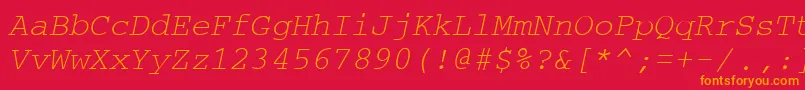 フォントCrtmO – 赤い背景にオレンジの文字