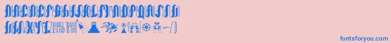 NaomisCitadel Font – Blue Fonts on Pink Background