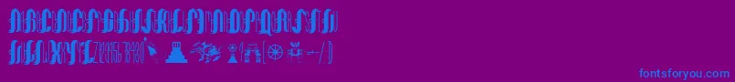 NaomisCitadel-fontti – siniset fontit violetilla taustalla