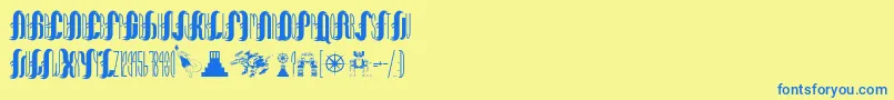 NaomisCitadel Font – Blue Fonts on Yellow Background