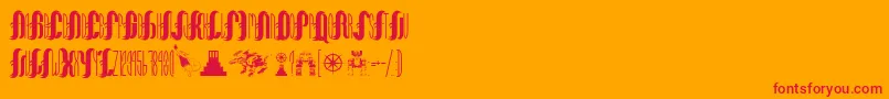 NaomisCitadel Font – Red Fonts on Orange Background