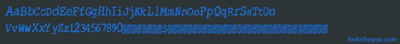 Catsstring Font – Blue Fonts on Black Background