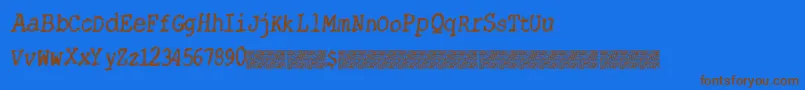 Catsstring-Schriftart – Braune Schriften auf blauem Hintergrund