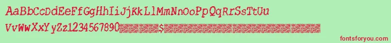 Catsstring Font – Red Fonts on Green Background