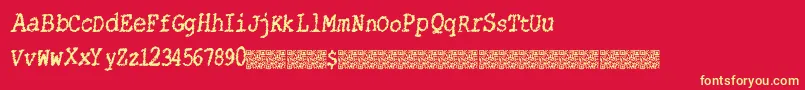 Catsstring Font – Yellow Fonts on Red Background