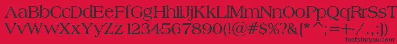 BroadsheetLdoBold-Schriftart – Schwarze Schriften auf rotem Hintergrund