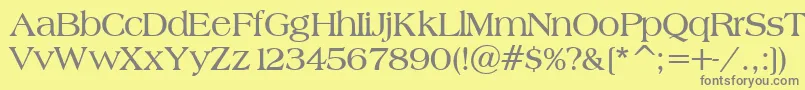 フォントBroadsheetLdoBold – 黄色の背景に灰色の文字