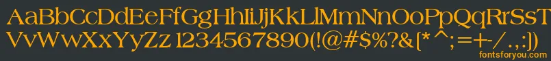 フォントBroadsheetLdoBold – 黒い背景にオレンジの文字