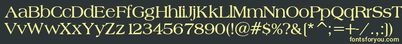 フォントBroadsheetLdoBold – 黒い背景に黄色の文字