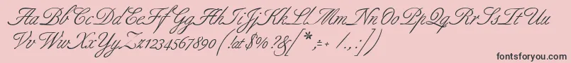 Allurescript-Schriftart – Schwarze Schriften auf rosa Hintergrund